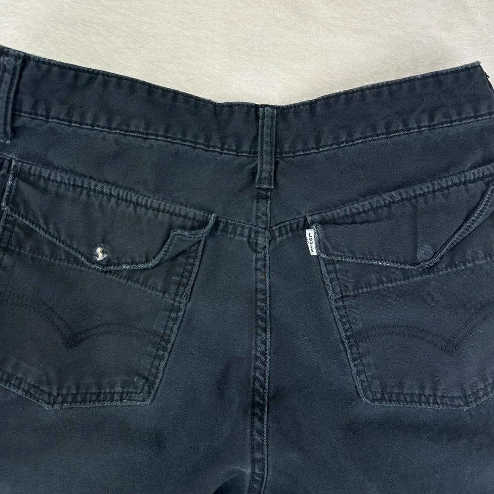 Levi's Cargo Shorts Mens 30 Black Utility Relaxed Fit Cotton Workwear Distressed